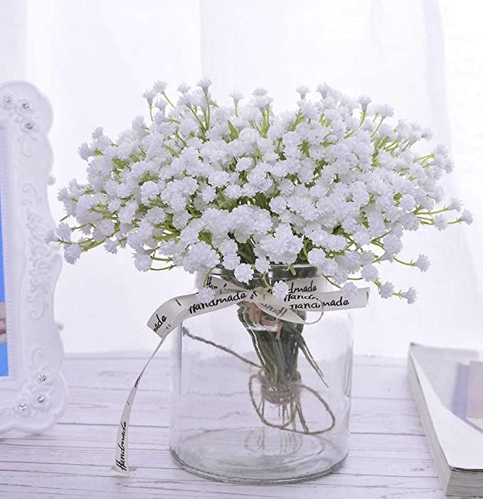 10Pcs 30 Bunches White Babys Breath Artificial Flowers Real Touch Fake Gypsophila Faux Plants for... | Amazon (US)