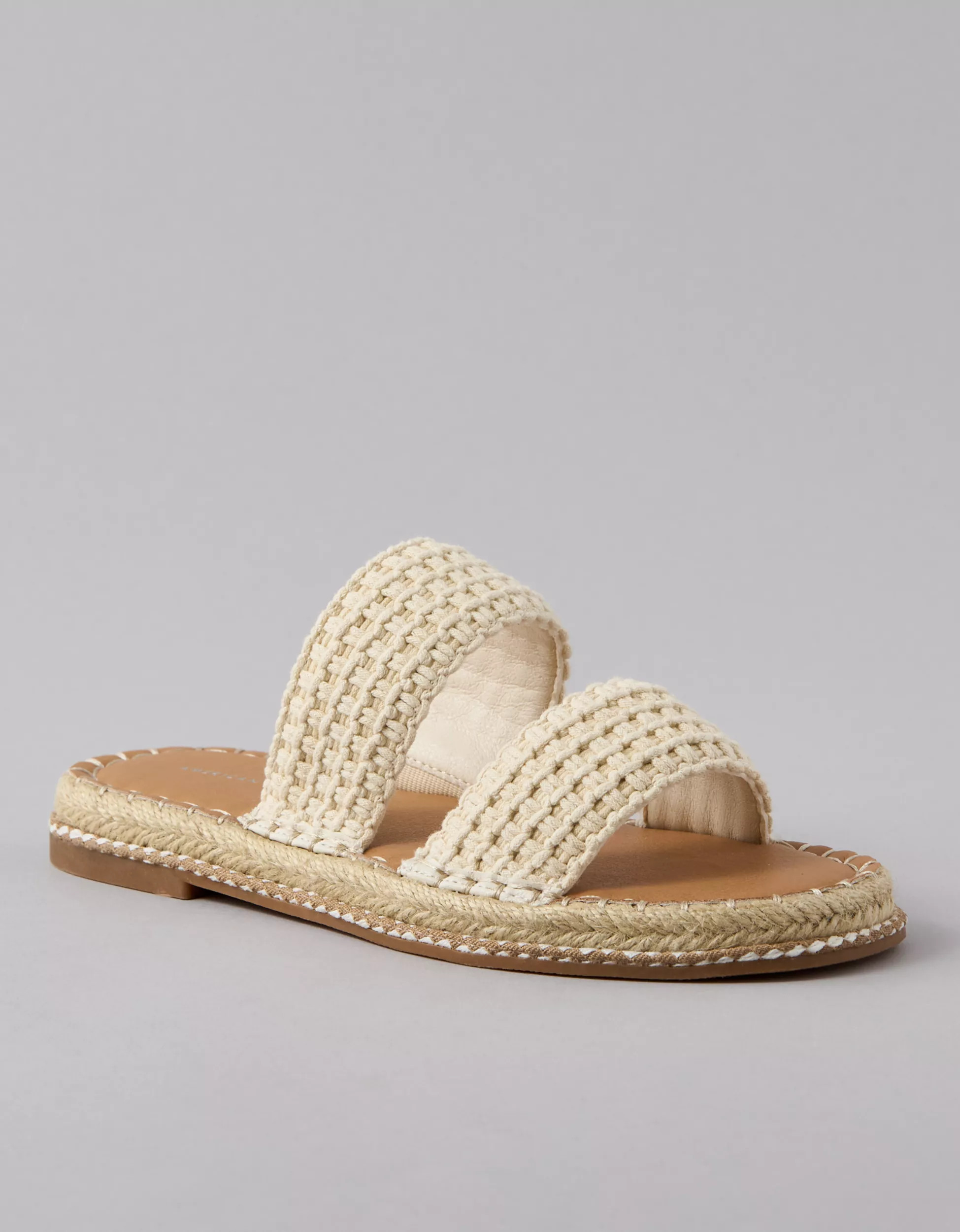 AE Crochet Espadrille Slide Sandal | American Eagle Outfitters (US & CA)