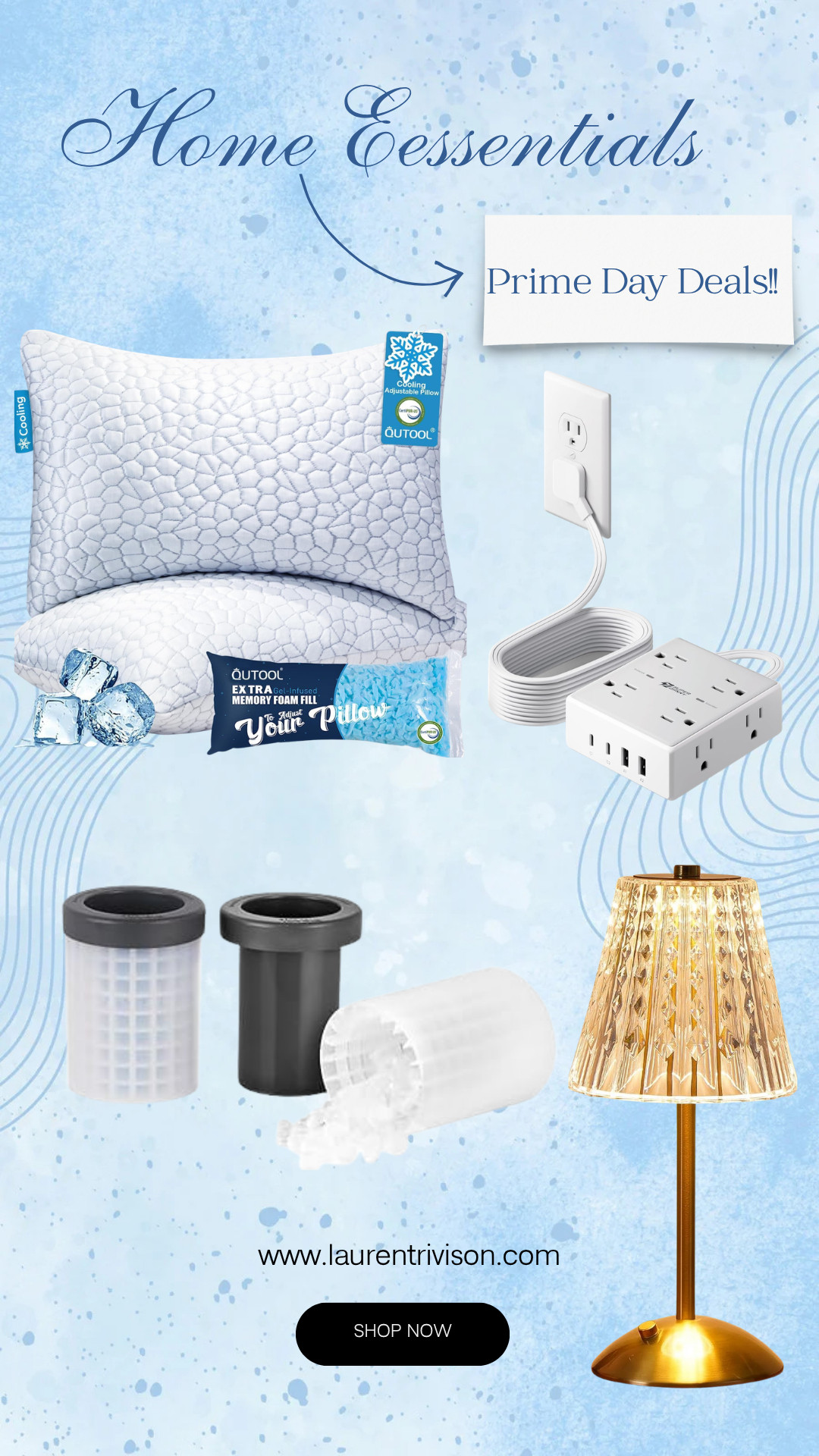 Here are some of my new home must haves! 🤩🏡 These Prime day bedroom finds are exactly what I need to help a new space feel cozy. From a cooling pillow to the aesthetic lamp and the best ice molds. ☺️  

 #LTKHome #LTKSaleAlert #LTKMidsize