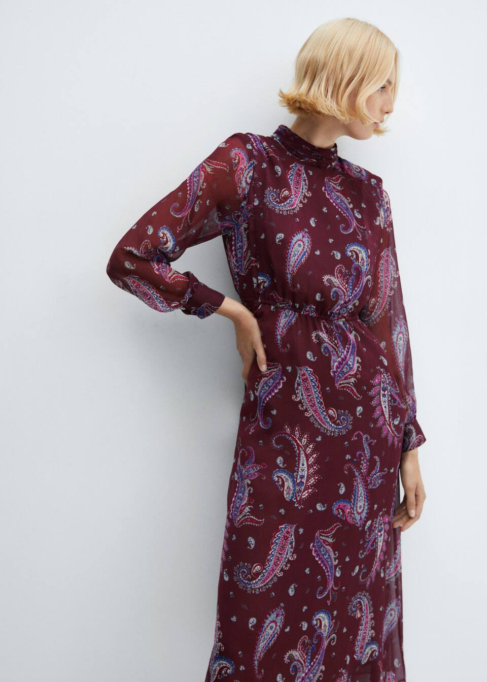 Flowy paisley-print dress | MANGO (UK)