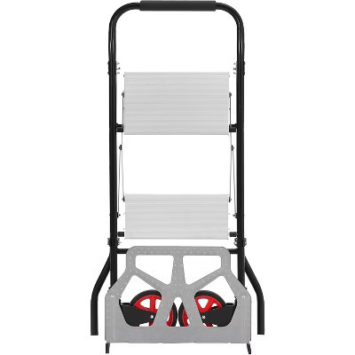COZONY Aluminum Hand Truck, 2 in 1 Folding 2 Step Ladder w/ Wide Anti Slip Pedal, 220 Lbs Capacity Multifunctional Collapsible Dolly Cart with Wheels | Target