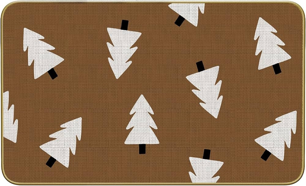 Mingnei Christmas Holiday Tree Doormat Door Mat for Home Entrance, Rustic Farmhouse Brown Winter ... | Amazon (US)