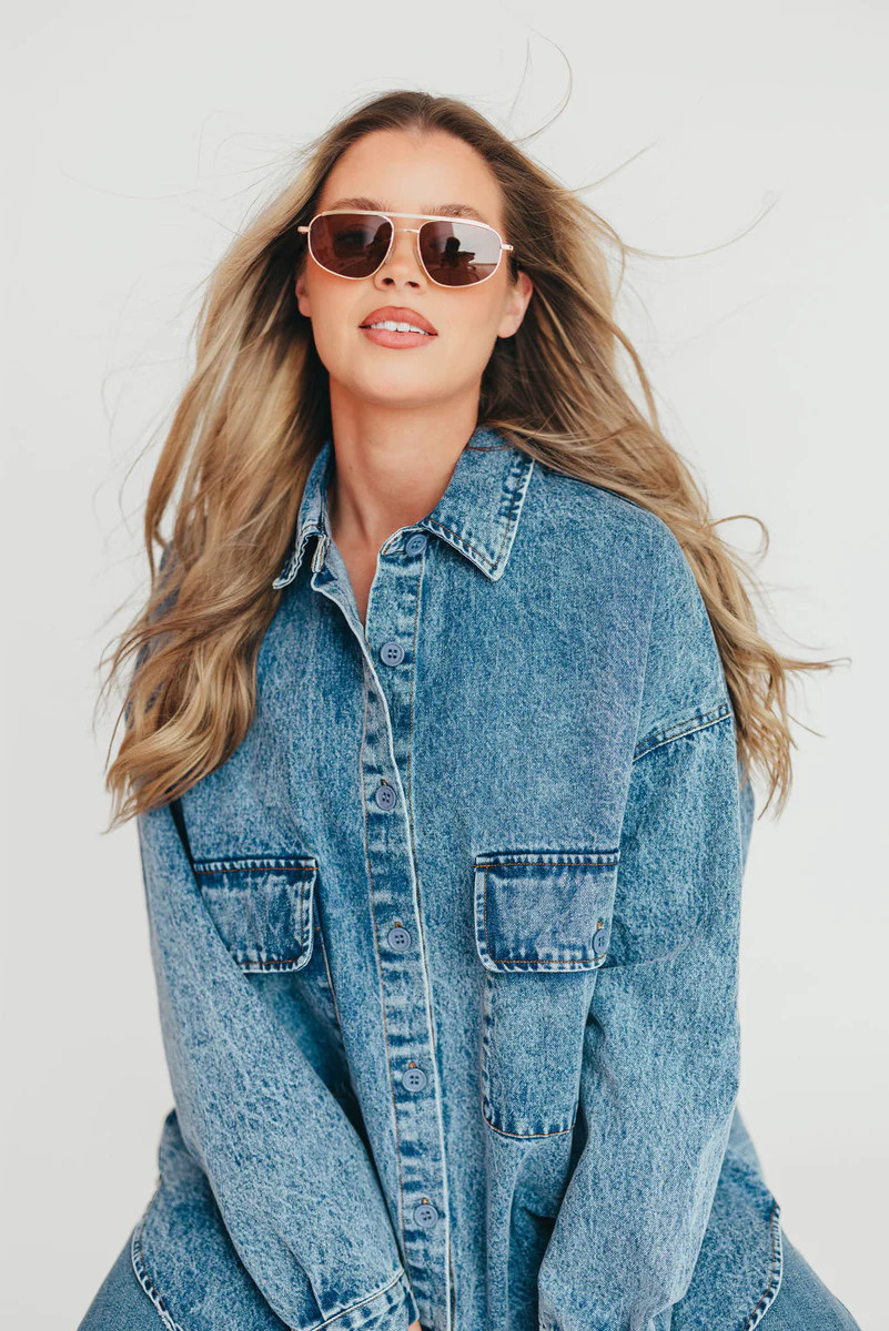 The Halle Sunglasses in Gold-Brown | Worth Collective