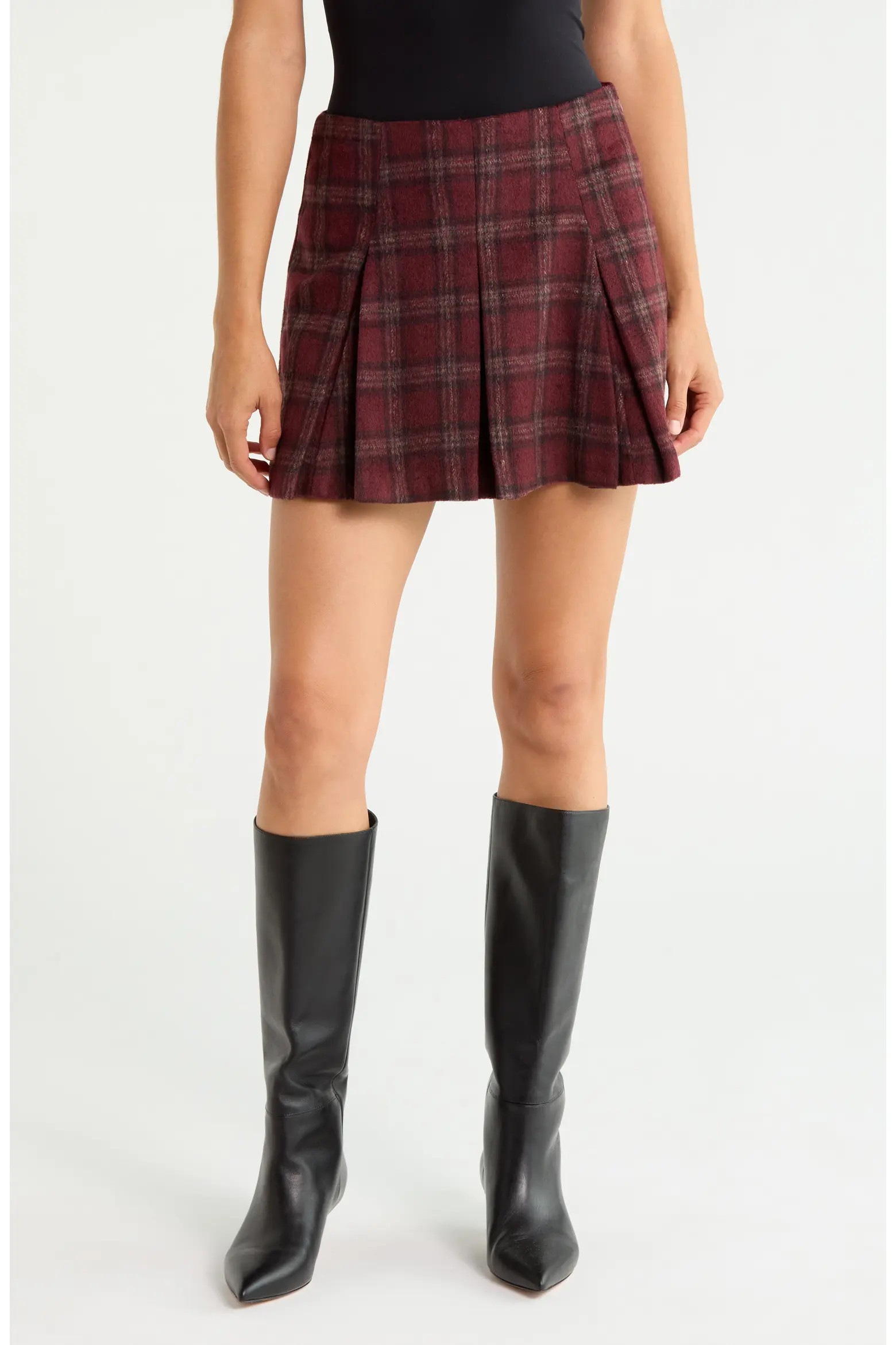 All in Favor Pleated Plaid Flannel Miniskirt (Women) | Nordstrom | Nordstrom