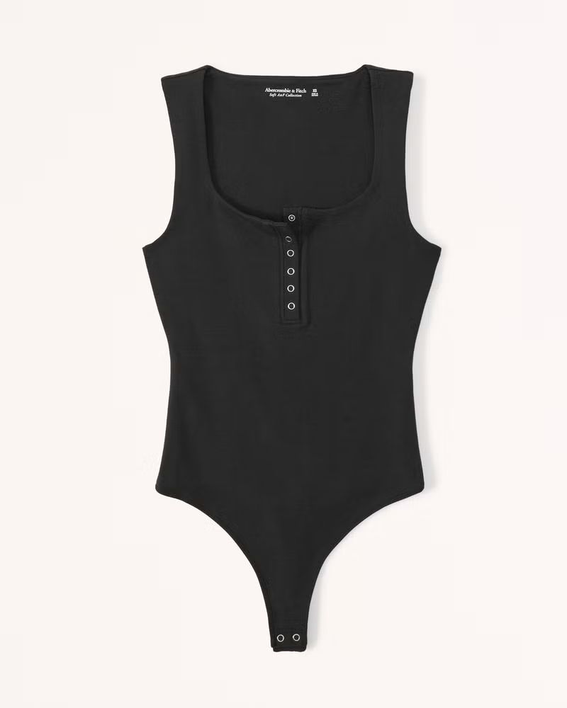 Cotton Seamless Fabric Henley Bodysuit | Abercrombie & Fitch (US)