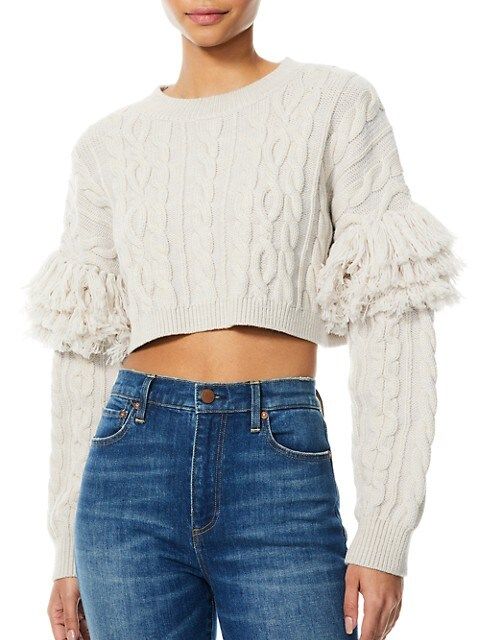 Alice + Olivia Kala Cropped Cable-Knit Sweater on SALE | Saks OFF 5TH | Saks Fifth Avenue OFF 5TH