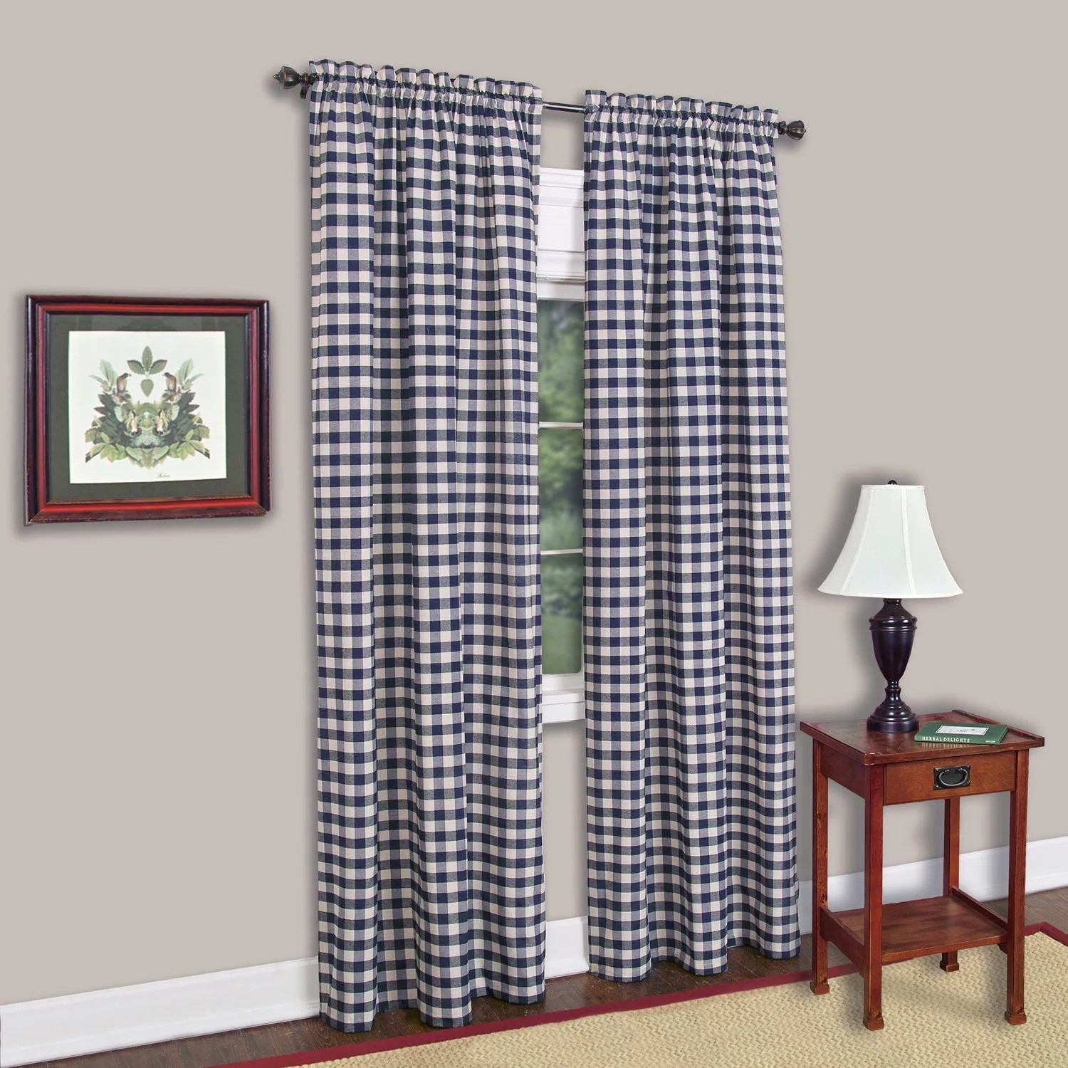 Aerilyn Buffalo Plaid Checkered Gingham Farmhouse Extra Long Window Curtain Panel, 42 in x 95 in | Wayfair North America