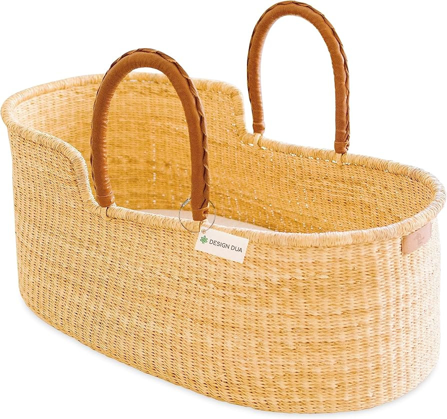 Design Dua Signature Bilia Bassinet | Nature's Bassinet- Moses Basket & Bedding Bundle Organic Po... | Amazon (US)
