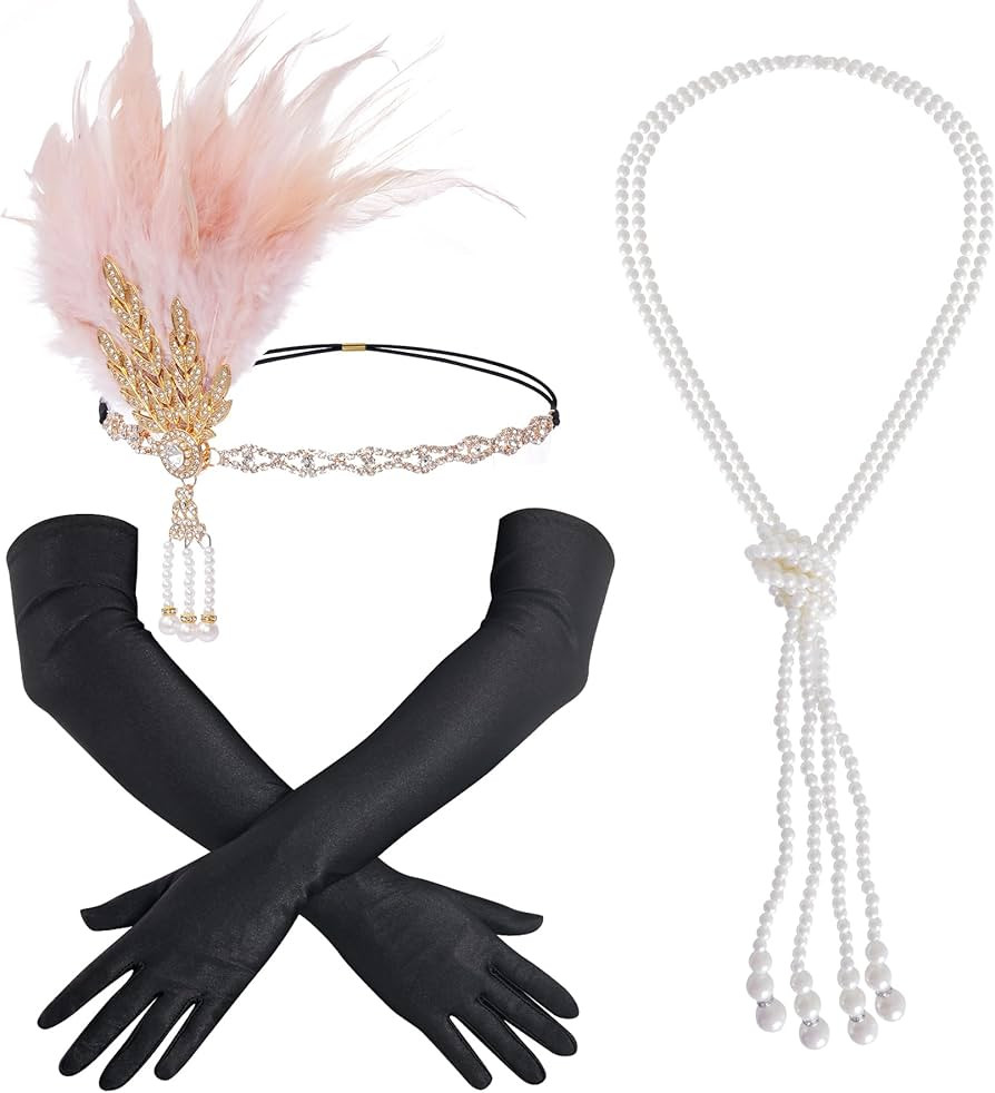choyaxo 1920s Flapper Accessories Set Roaring 20s Accessories Great Gatsby Accessories Flapper He... | Amazon (US)