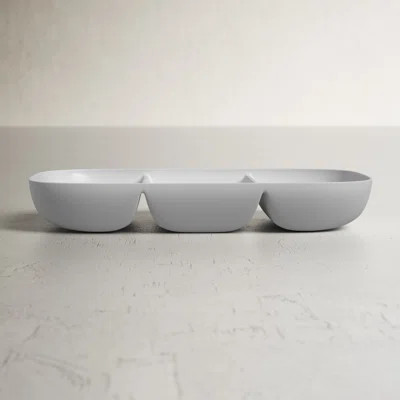 Caila Gingham 3 Section Melamine Divided Serving Dish | Birch Lane