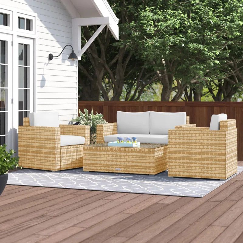 Hardesty 4 - Person Outdoor Seating Group with Cushions | Wayfair North America