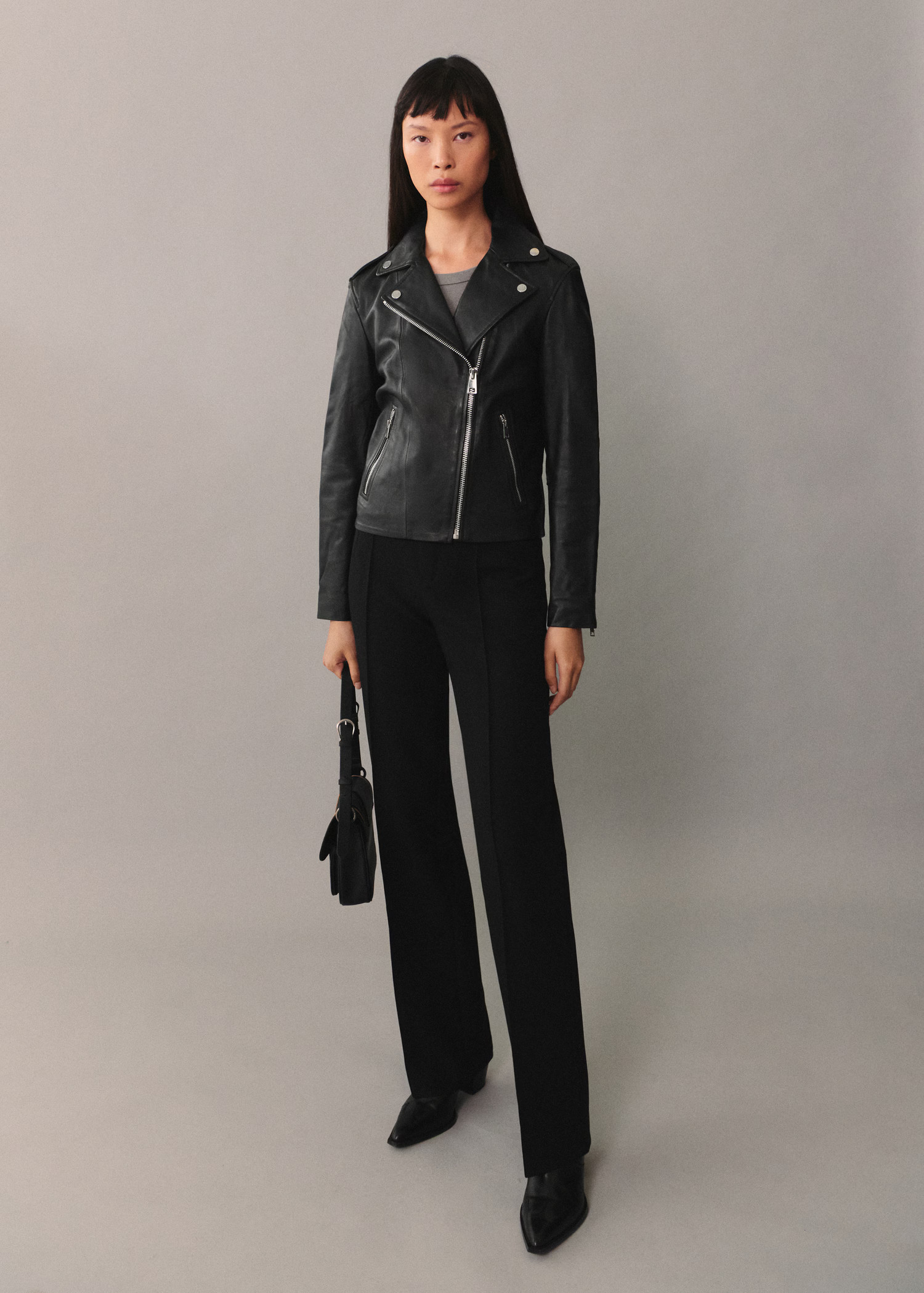 Leather biker jacket - Woman | MANGO United Kingdom | MANGO (UK)