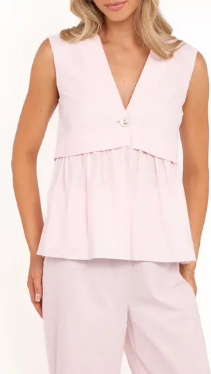 Petal & Pup Bristal Split Front Cotton & Linen Top | Nordstrom | Nordstrom
