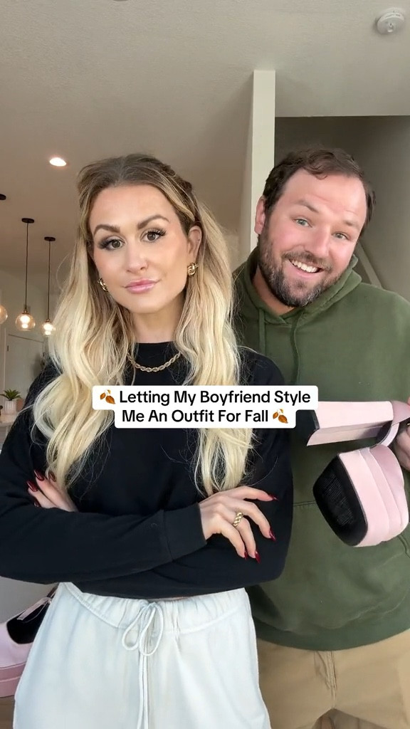 What is my boyfriend style me an outfit for fall! This whole outfit is so affordable and perfect for the season 🍂 add tights for some extra warmth 🔥

#sweater
#heels
#fallfashion 
#miniskirt
#couples



#LTKVideo #LTKStyleTip #LTKFindsUnder100