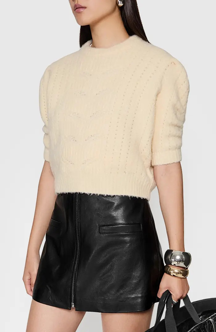 Rebecca Minkoff Campbell Crop Puff Sleeve Sweater | Nordstrom | Nordstrom