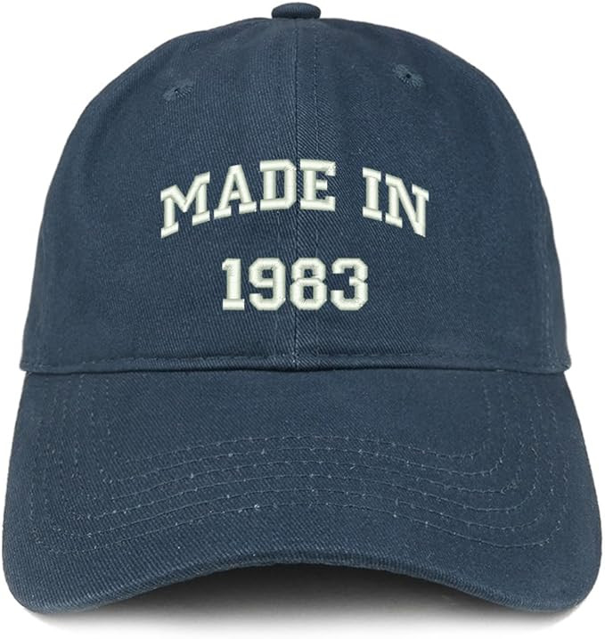 Trendy Apparel Shop Made in 1983 Text Embroidered 42nd Birthday Brushed Cotton Cap | Amazon (US)