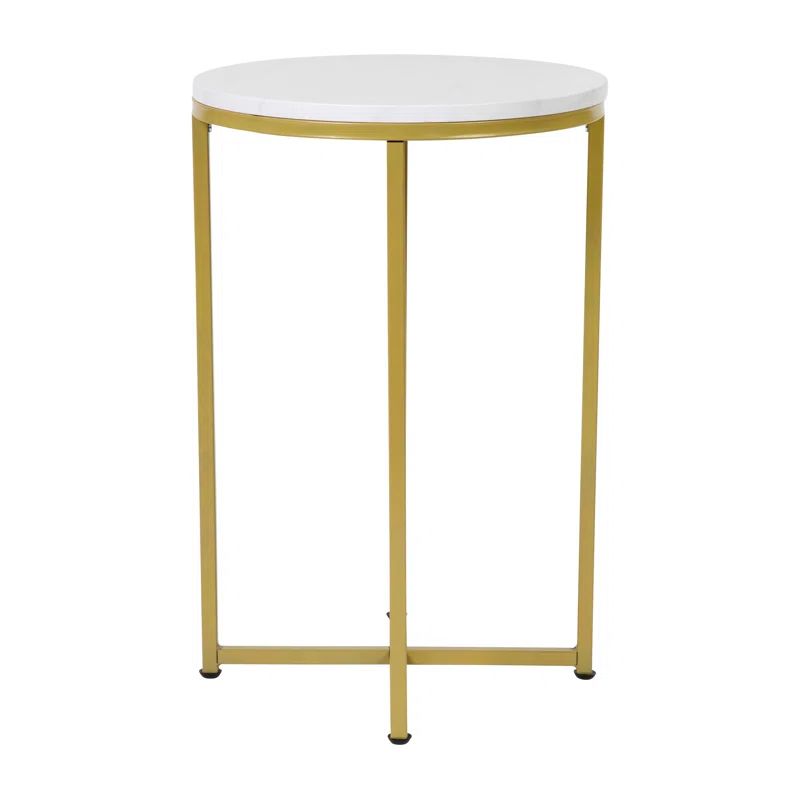 Norrell Living Room End Table with Crisscross Metal Frame | Wayfair North America