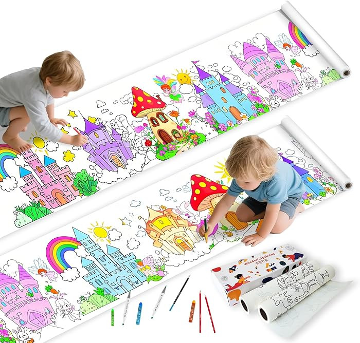 2PCS Children's Drawing Roll, Coloring Paper Roll for Kids Gift,116 * 11.6 Inches DIY Painting Dr... | Amazon (US)