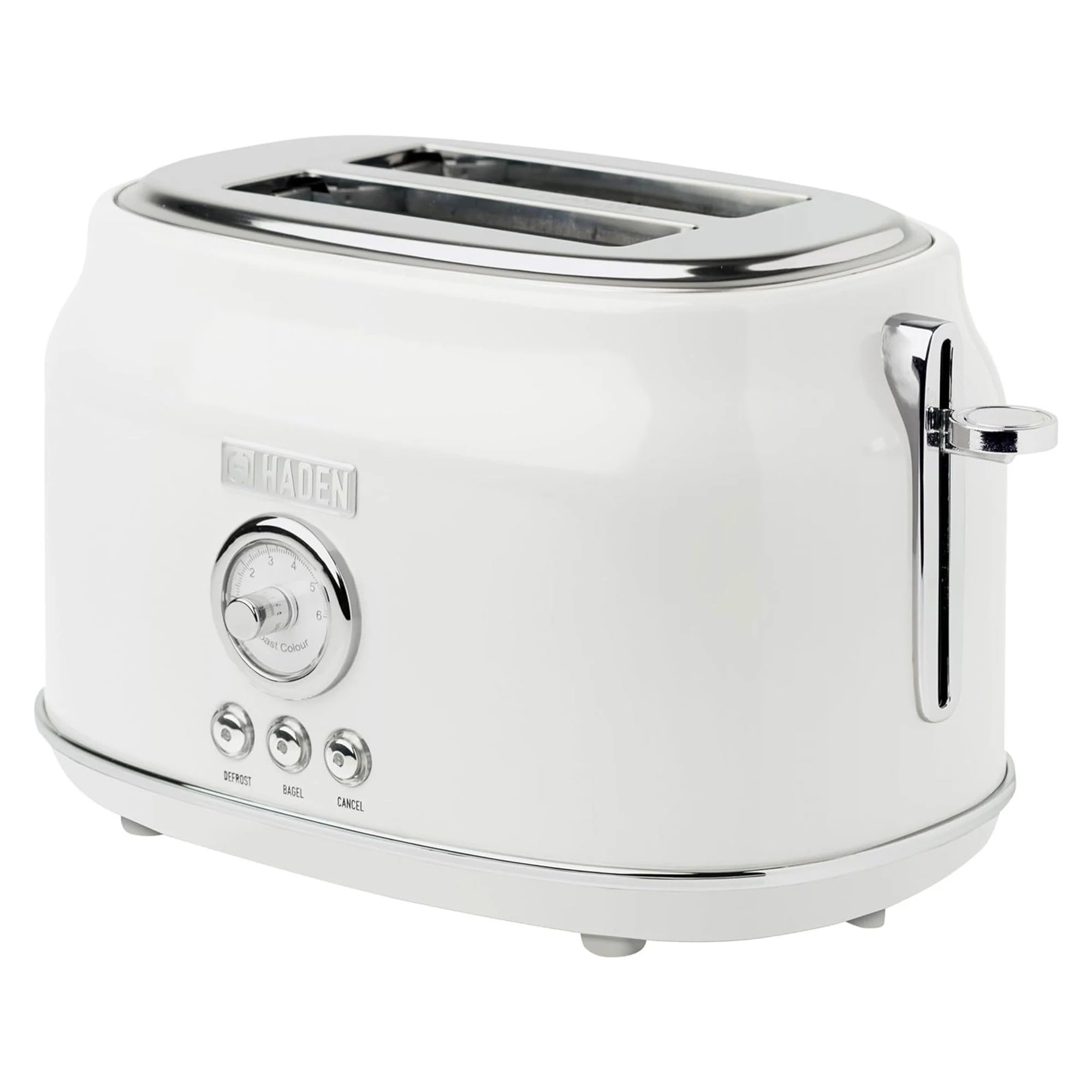 Haden Dorset 2 Slice Extra Wide Slot Stainless Steel Toaster with Tray, Ivory one_size in White | 405974 | Lowe's