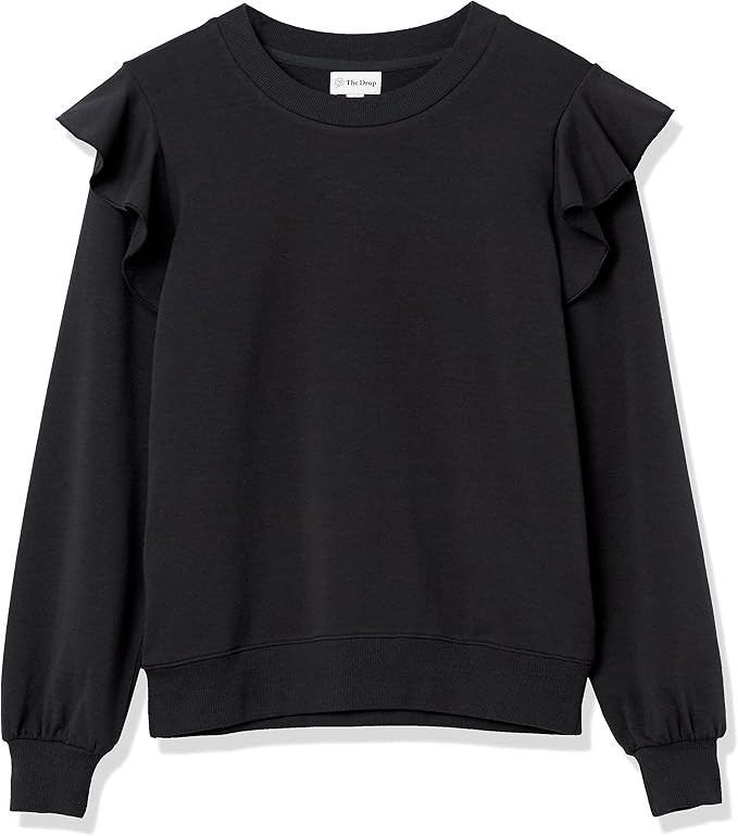 The Drop Women's Ruby Ruffle-Shoulder Supersoft Stretch Sweatshirt | Amazon (US)