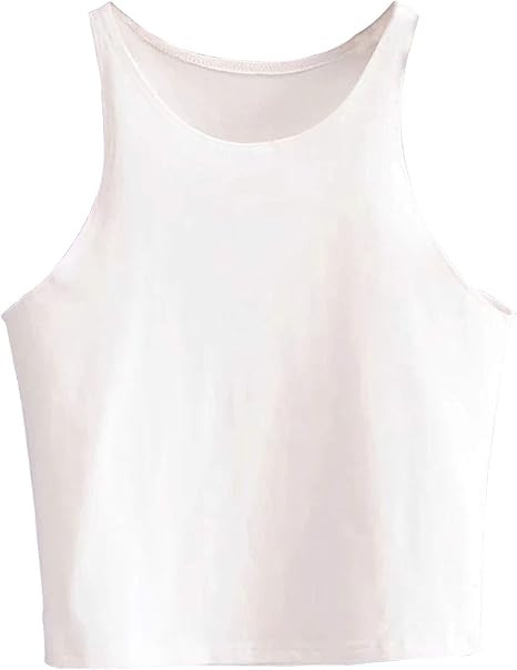 KAMISSY Women Solid Basic Tank Top Sleeveless Crew Neck Crop Top | Amazon (US)