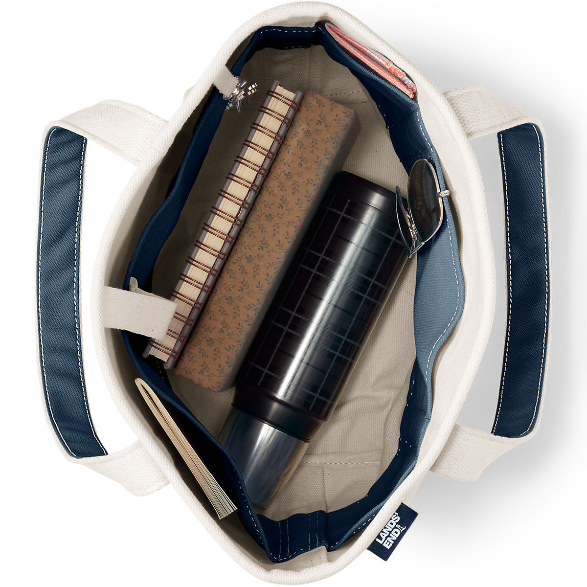 Medium Natural 5 Pocket Open Top Canvas Tote Bag | Lands' End (US)