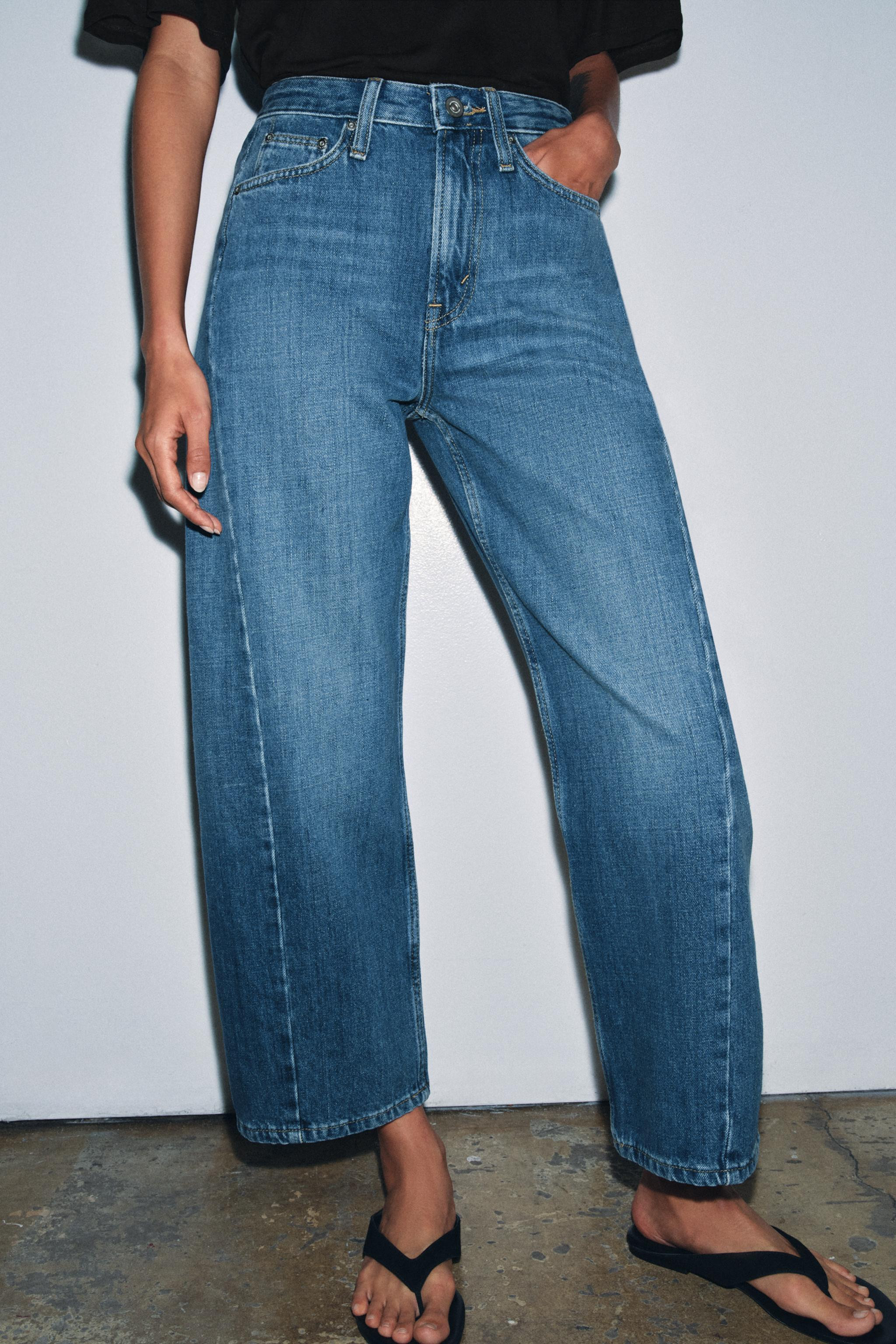 ZW COLLECTION MID-RISE ANKLE RELAXED JEANS | Zara US