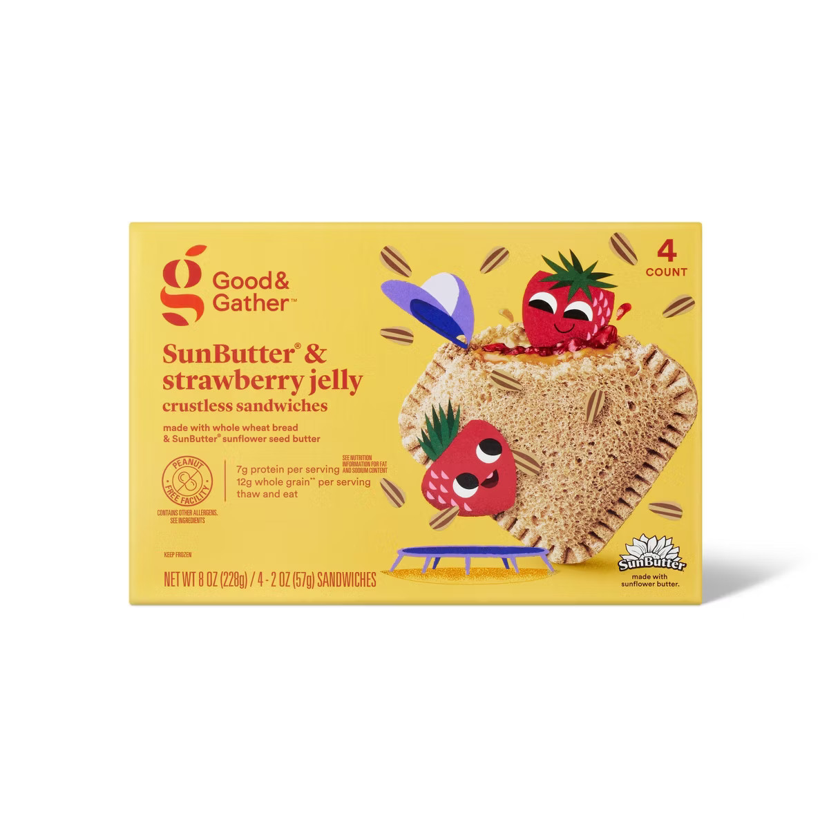 Frozen Sunbutter No Crust Sandwich Strawberry - 4ct - Good & Gather™ | Target