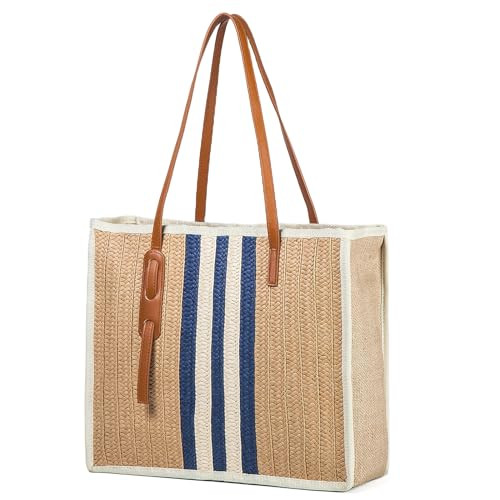 YIKOEE Large Straw Tote Bag: Summer Straw Handbags for Vacation | Amazon (US)