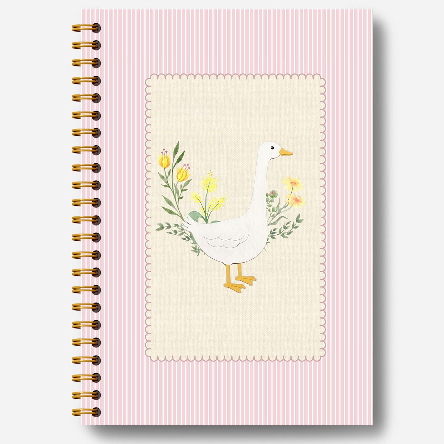 Pink Floral Goose Notebook, Cottagecore Botanical Goose Journal, Rustic Aesthetic Farm Animal Jou... | Amazon (US)