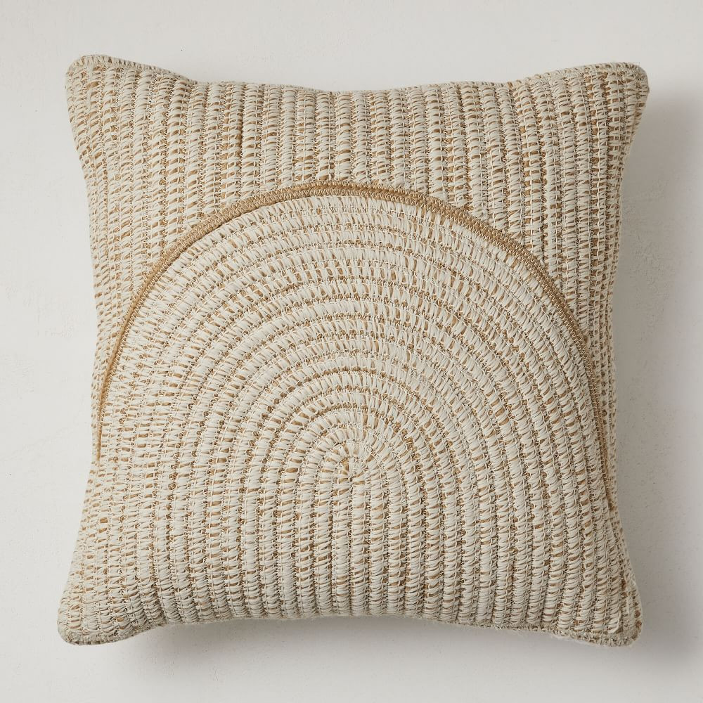 Outdoor Woven Arches Pillow, 12&amp;quot;x21&amp;quot;, Black | West Elm (US)