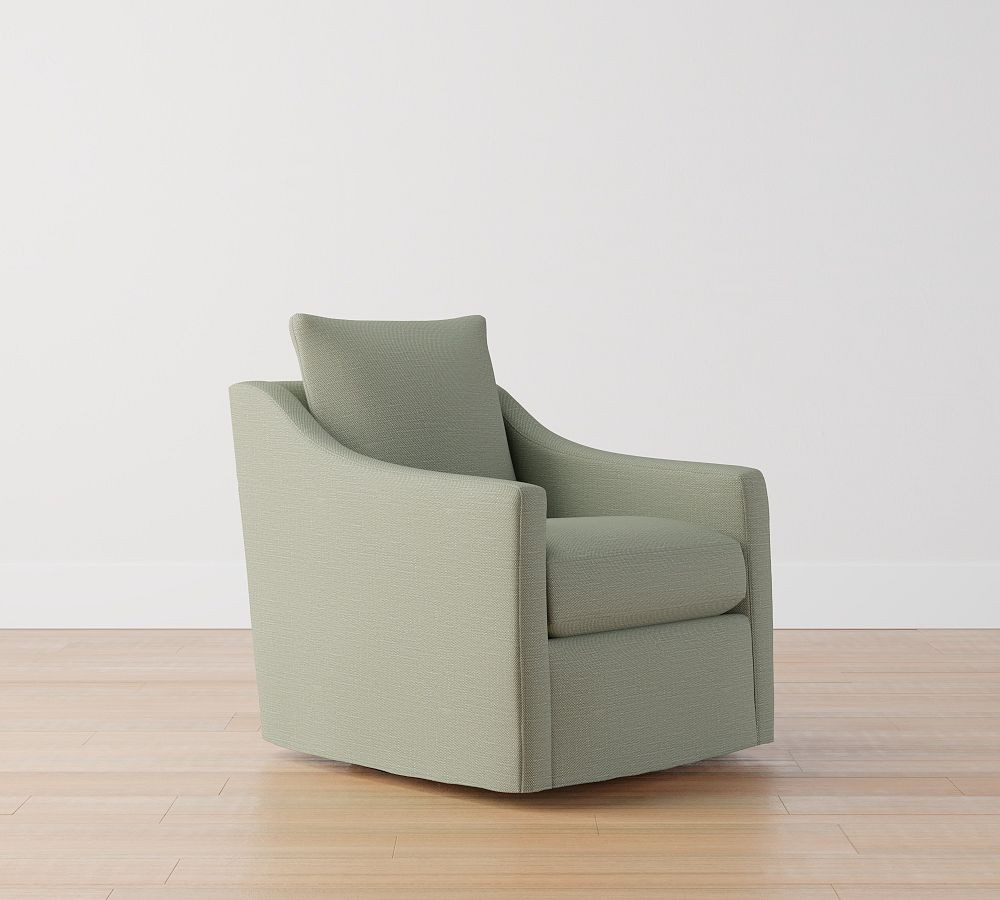 Ayden Slope Arm Slipcovered Swivel Glider | Pottery Barn (US)