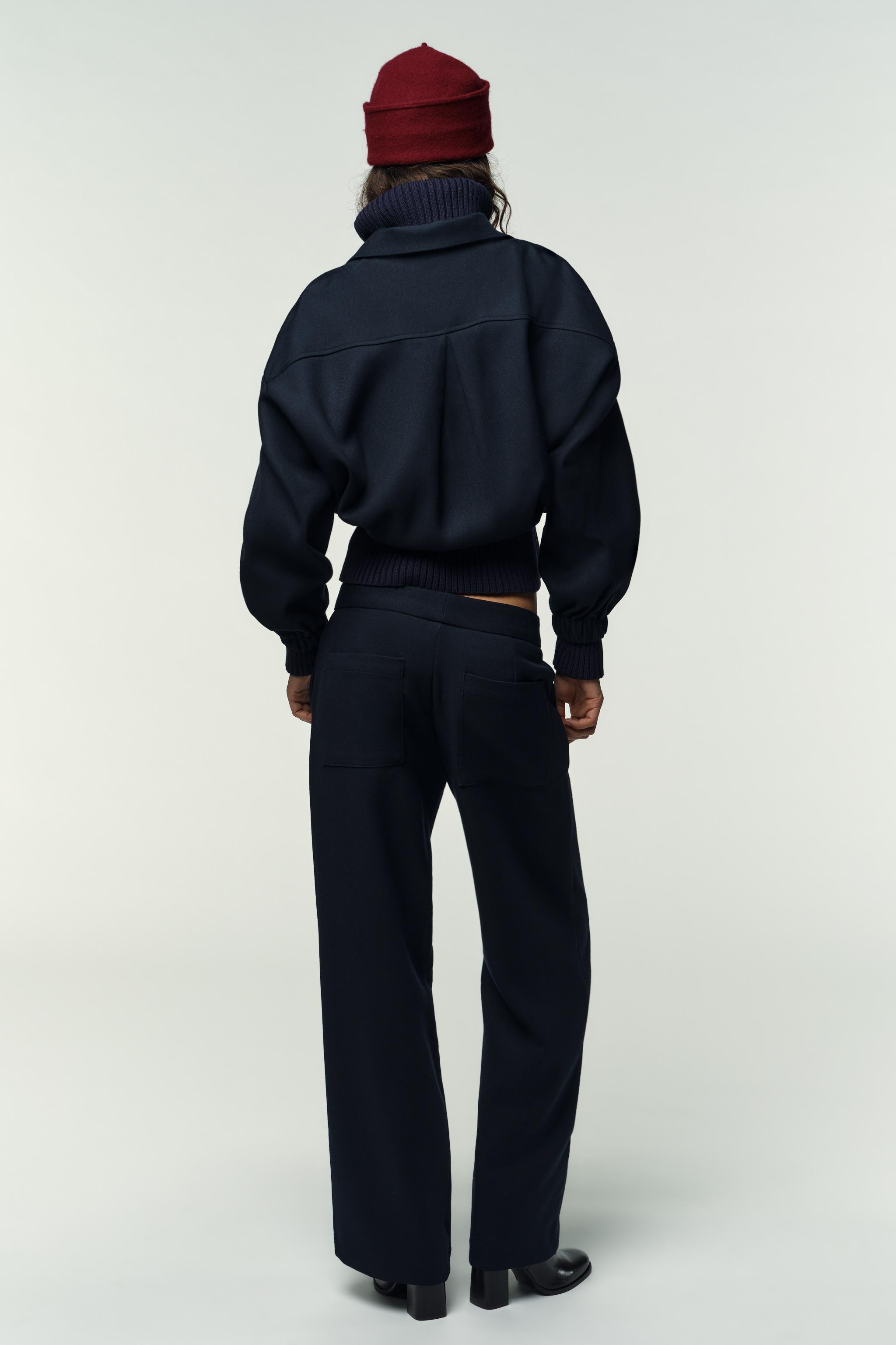 TOPSTITCHED STRAIGHT LEG PANTS | Zara US