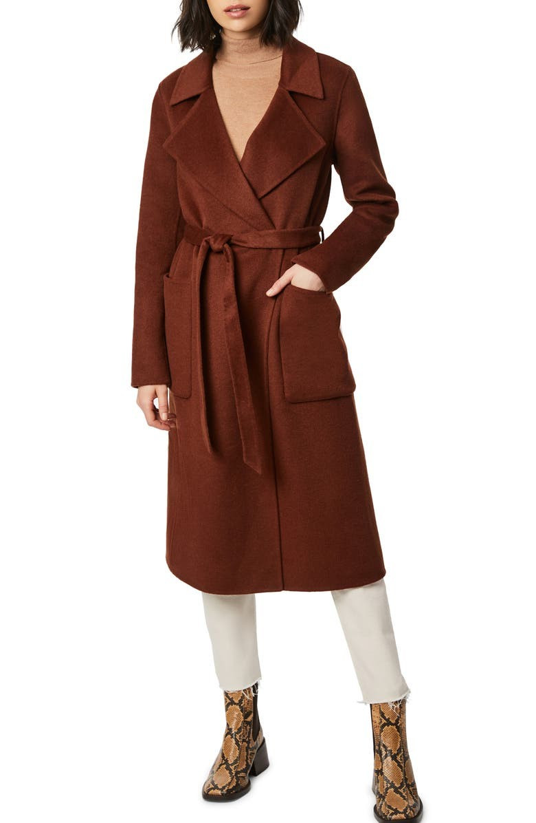 Belted Double Face Wool Blend Wrap Coat | Nordstrom