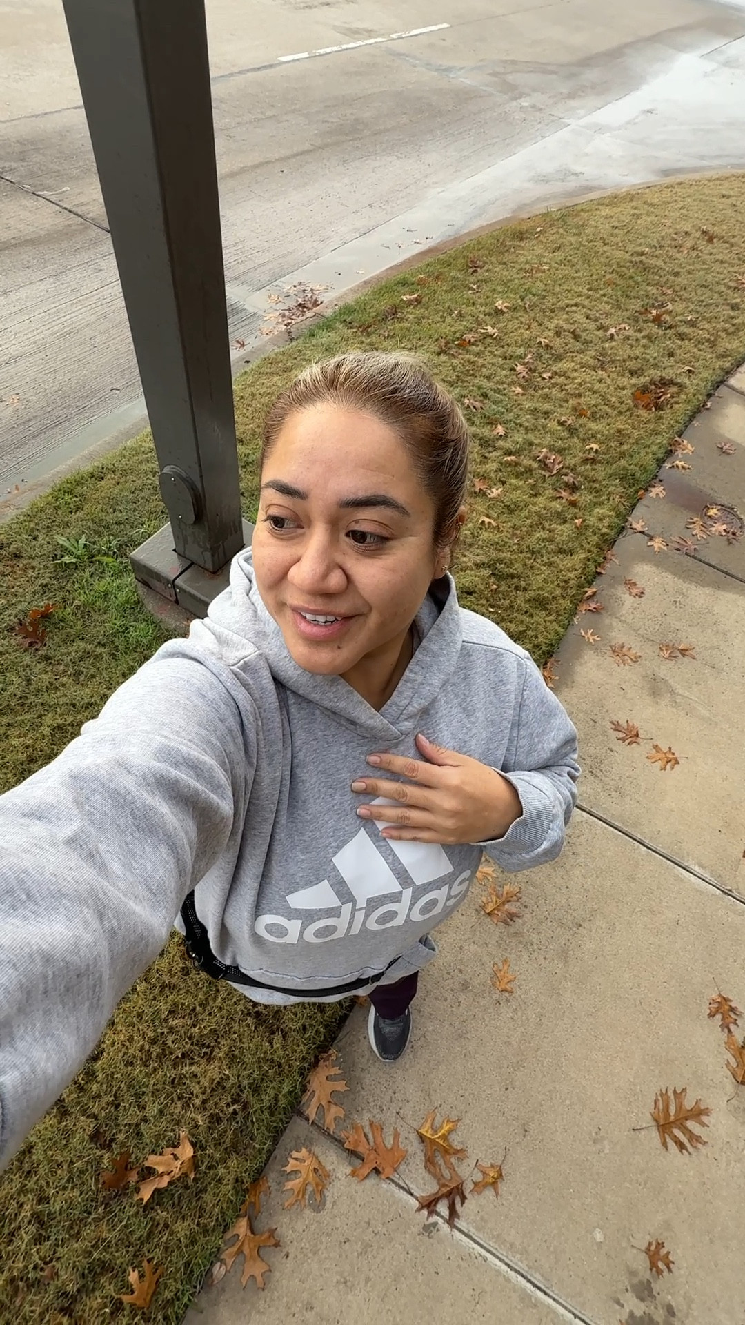 Adidas hoodie for 60°F morning walks.

We also jogged a bit so happy I wore my Brooks running shoes .

#LTKSeasonal #LTKSaleAlert #LTKActive