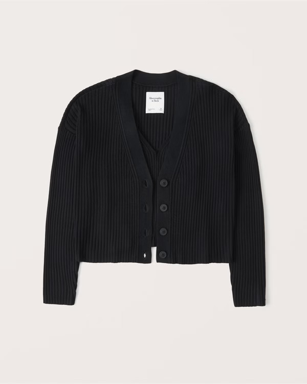 Elevated Ribbed Knit Tank and Cardigan Set | Abercrombie & Fitch (US)