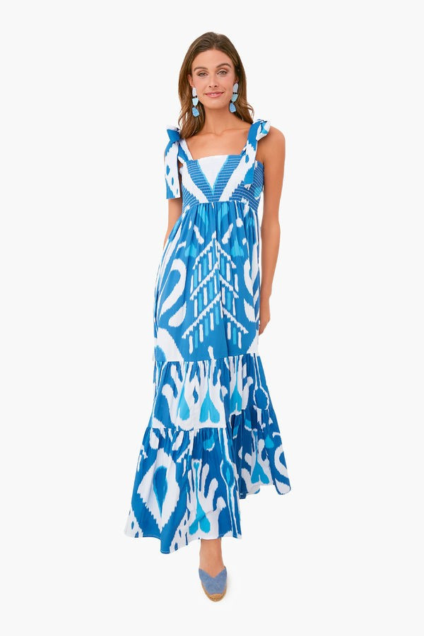 Exclusive Navy Heart Ikat Kelly Dress | Tuckernuck (US)