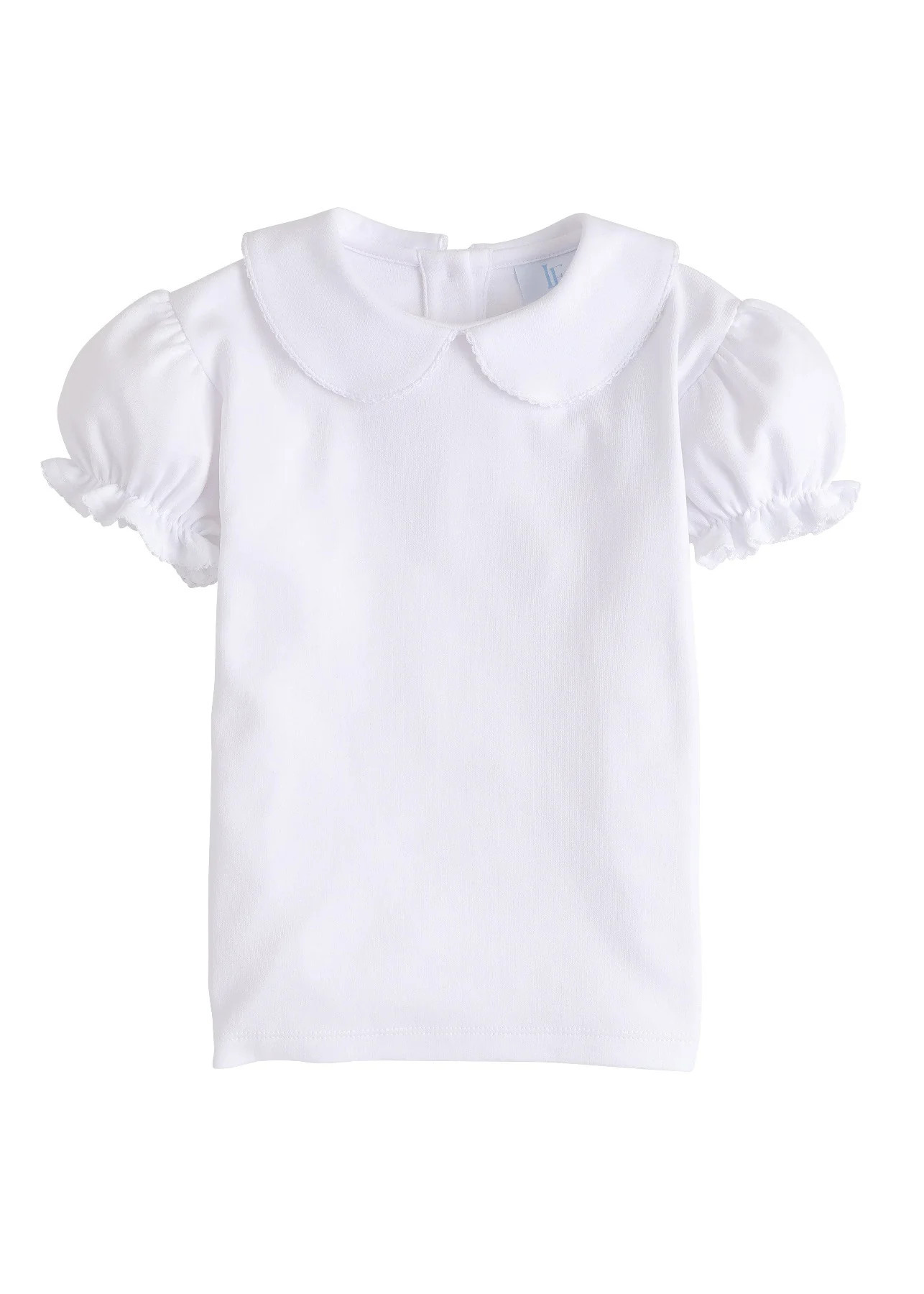 Girl's Short Sleeve Peter Pan Blouse - White | Little English