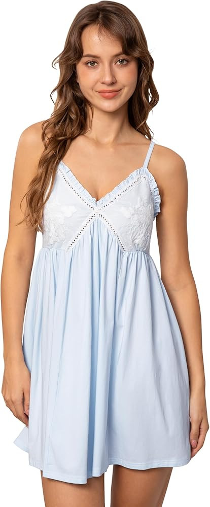 Nanxson Womens Cotton Nightgown Sexy Lace Sleep Dress Victorian Sleepshirt Full Slip Nightwear | Amazon (US)