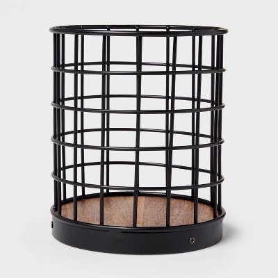Iron and Mangowood Wire Utensil Holder Black - Threshold™: Kitchen Utensil Caddy, Silverware Storage, 6.6" Height | Target