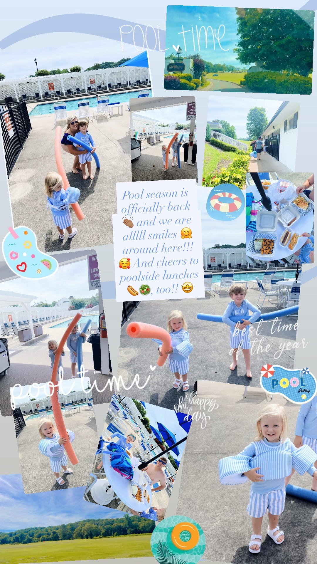 Pool season is officially back 👏🏽 and we are alllll smiles 🤗 around here!!! 🥰 And cheers to poolside lunches 🌭🥗, too!! 🤩