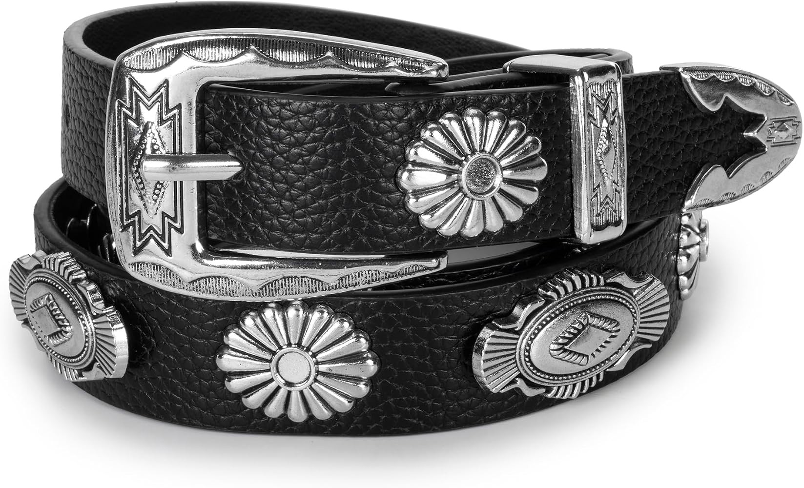 Women-Leather-Belt for Jeans Pants Studded Adjustable-Casual-Cowboy Belt Ladies Punk Belts | Amazon (US)