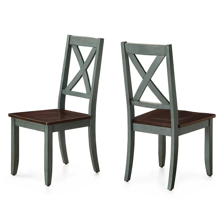 Better Homes & Gardens Maddox Crossing Dining Chairs, Set of 2, Dark Seafoam Finish | Walmart (US)