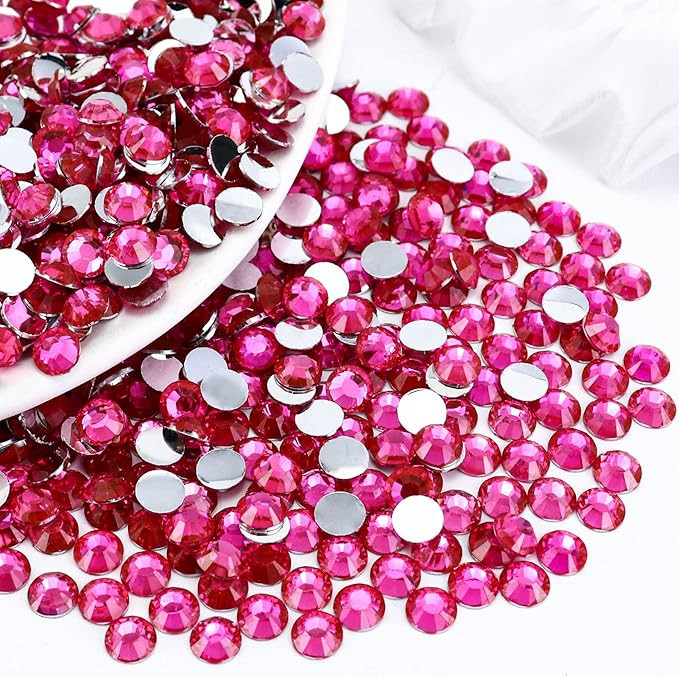 4500PCS SS6 2mm Resin Flatback Rhinestone, Light Hot Pink Flatback Rhinestones for Nails, Tumbler... | Amazon (US)