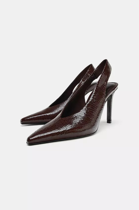 EMBOSSED ANIMAL PRINT HEELS | Zara US