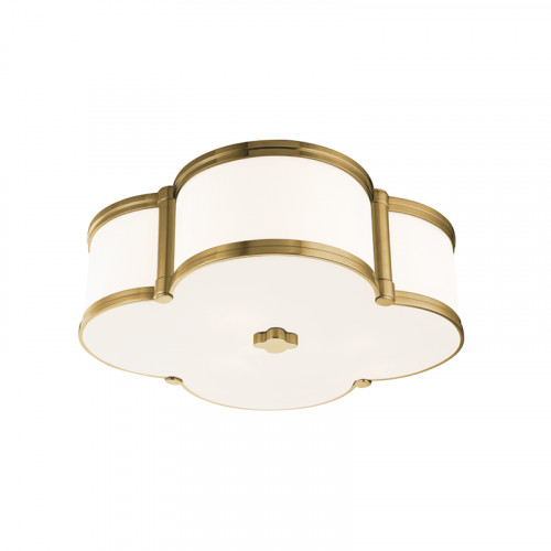 Hudson Valley Chandler 3-Light Flush Mount Aged Brass | Gracious Style