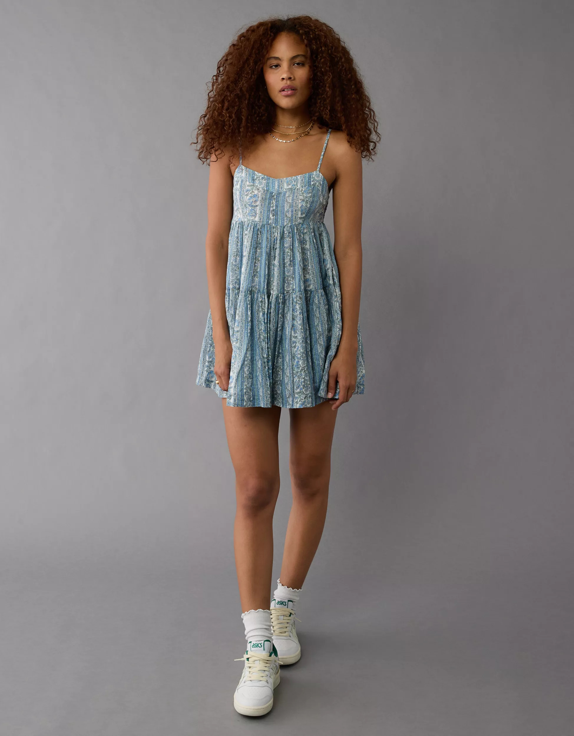 AE Tiered Babydoll Mini Dress | American Eagle Outfitters (US & CA)
