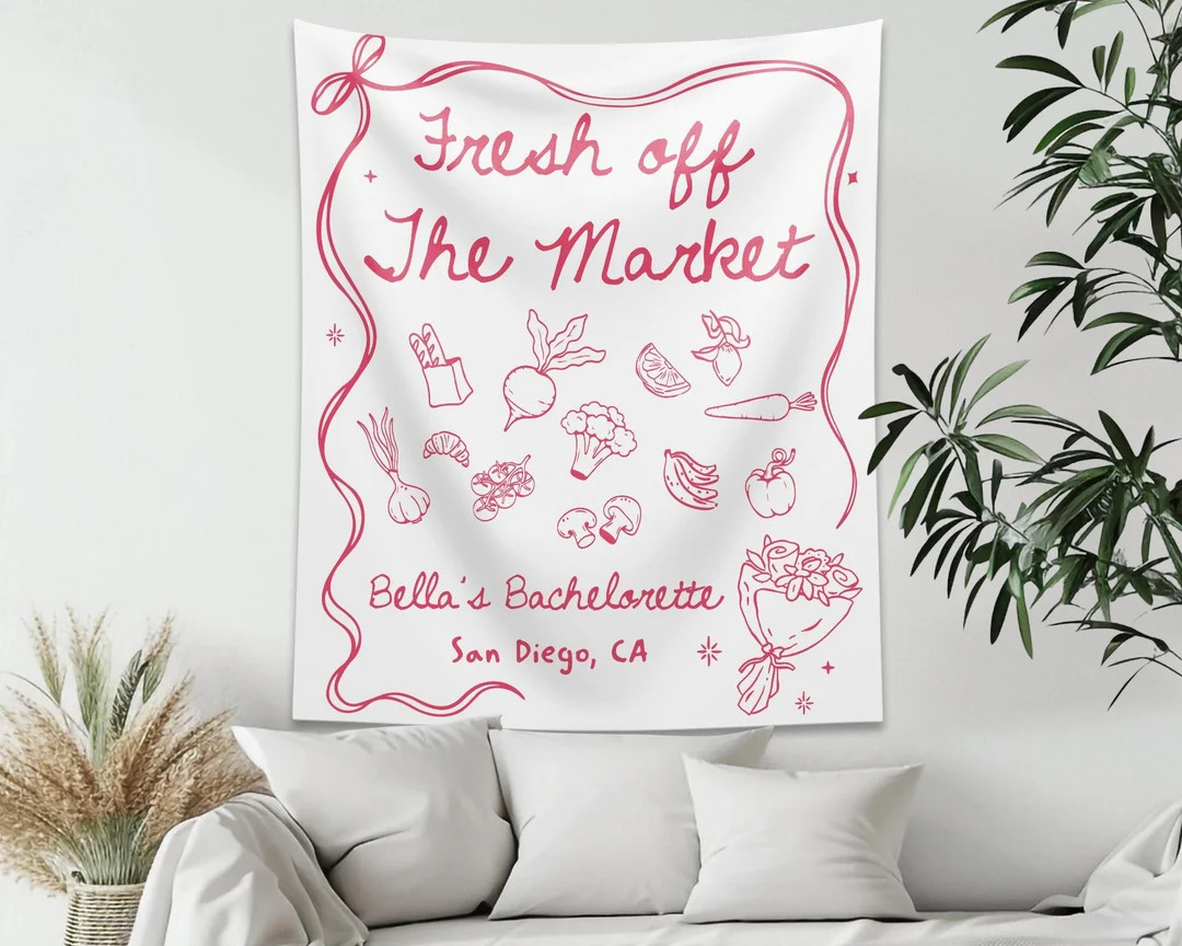 Fresh off the Market Bachelorette Party Banner, Custom Bachelorette Pary Decor, Bridal Shower Bac... | Etsy (US)