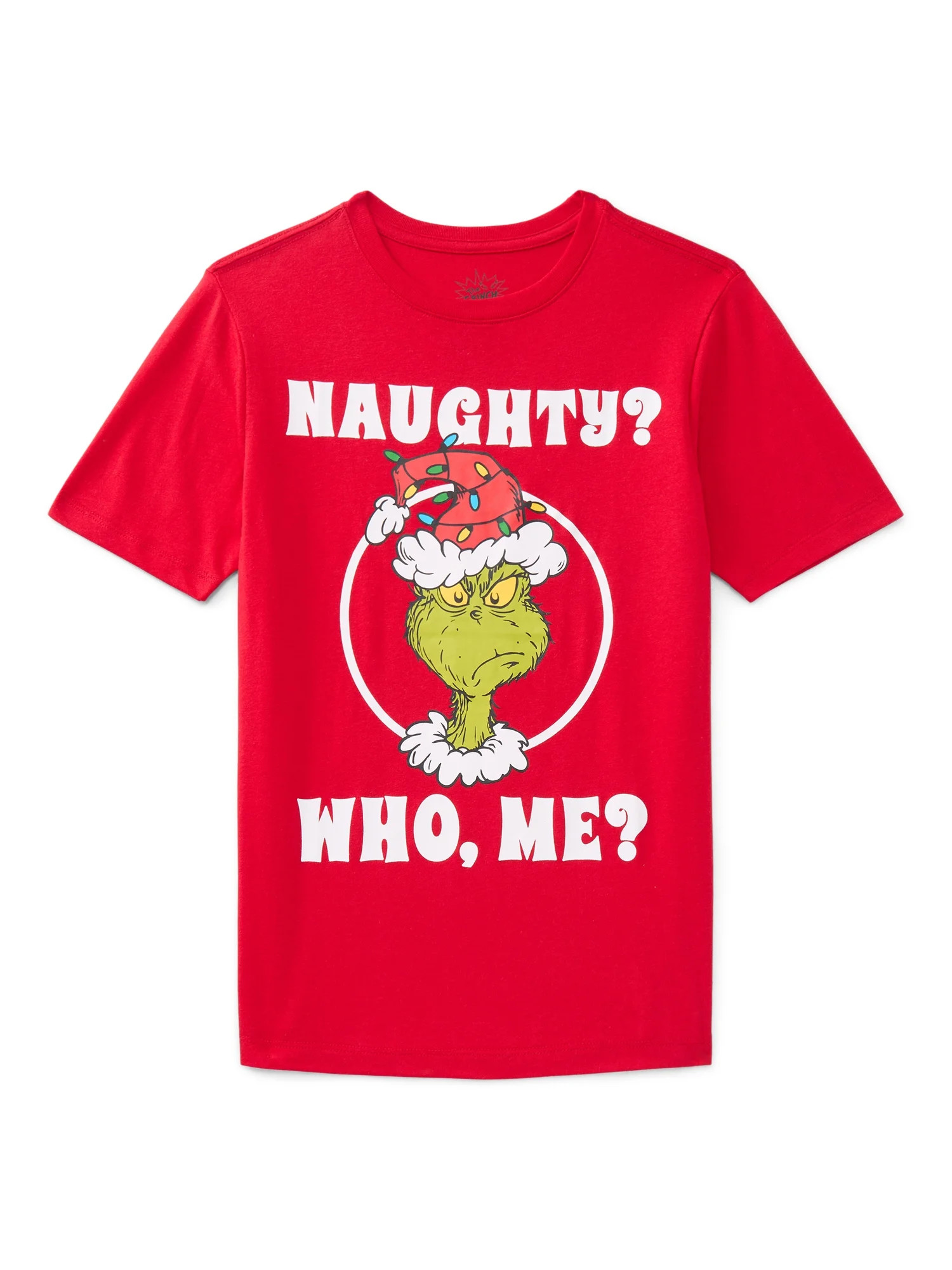 The Grinch, Boys' & Big Boys' Graphic Christmas Tee, Naughty Who, Sizes 4-18 | Walmart (US)