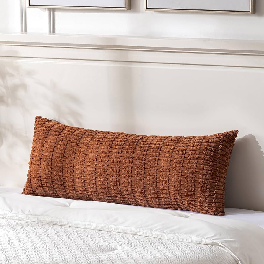 Fancy Homi Rust Long Long Body Lumbar Decorative Throw Pillow Covers 14x36 Inch for Bed Couch Bed... | Amazon (US)